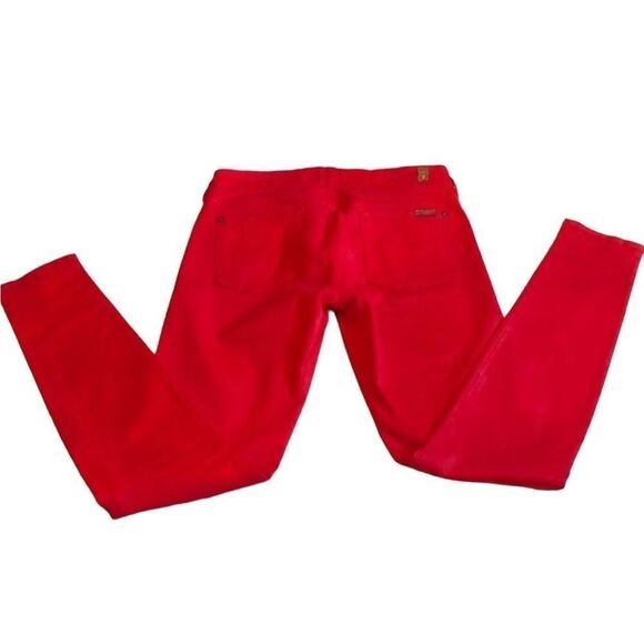 7 for All Mankind Red Metallic Skinny Jeans Size 30 - Picture 2 of 3